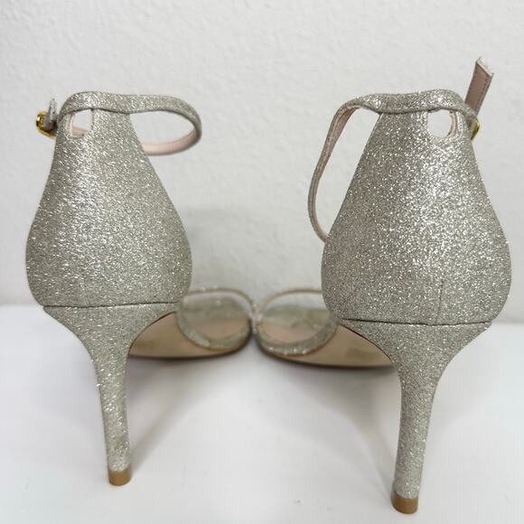 STUART WEITZMAN Nudistcurve Glitter Strapy Sandals Women's Size 9 - Picture 4 of 6